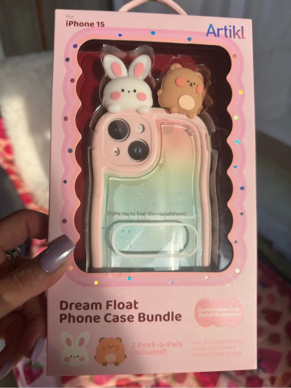 Dream Float iPhone 15 Case Bundle in Pink Gradient